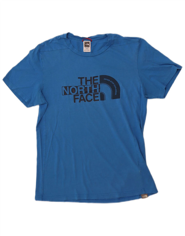 THE NORTH FACE Mens Graphic T-Shirt Top Medium Blue Cotton