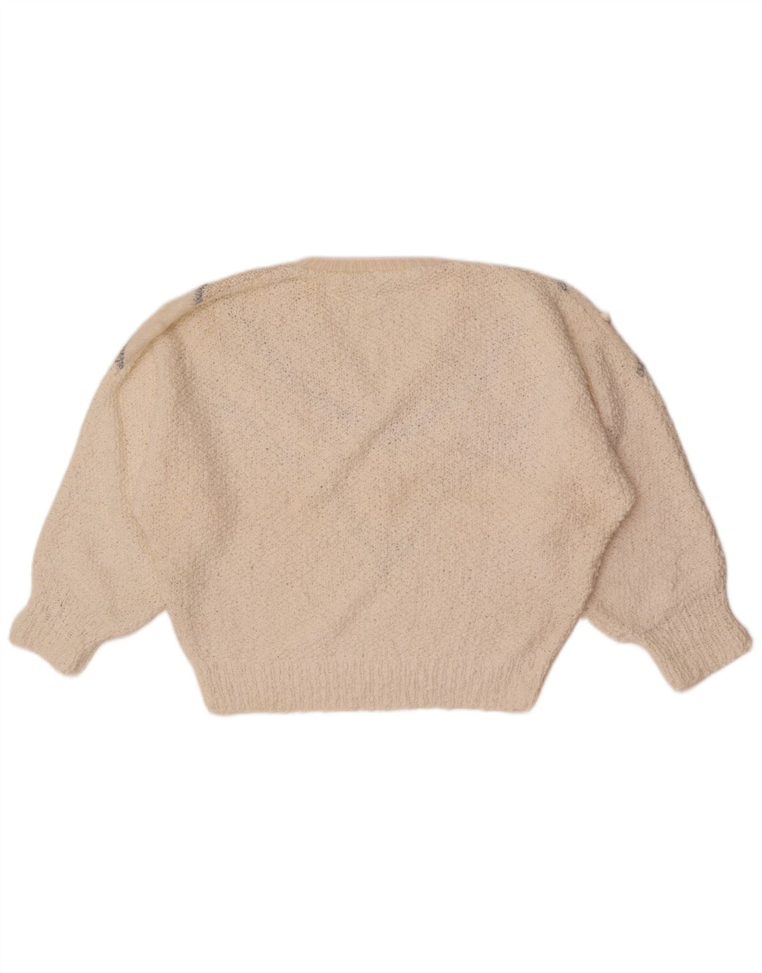 Madeleine Womens V-Neck Jumper Sweater EU 36/38 Small White Striped