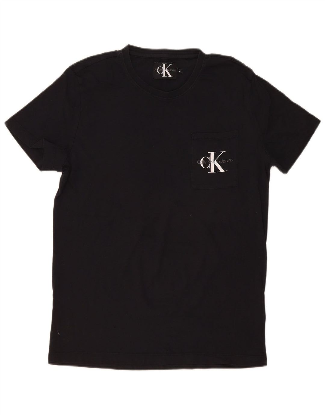 Calvin Klein Mens Graphic T-Shirt Top Medium Black Cotton