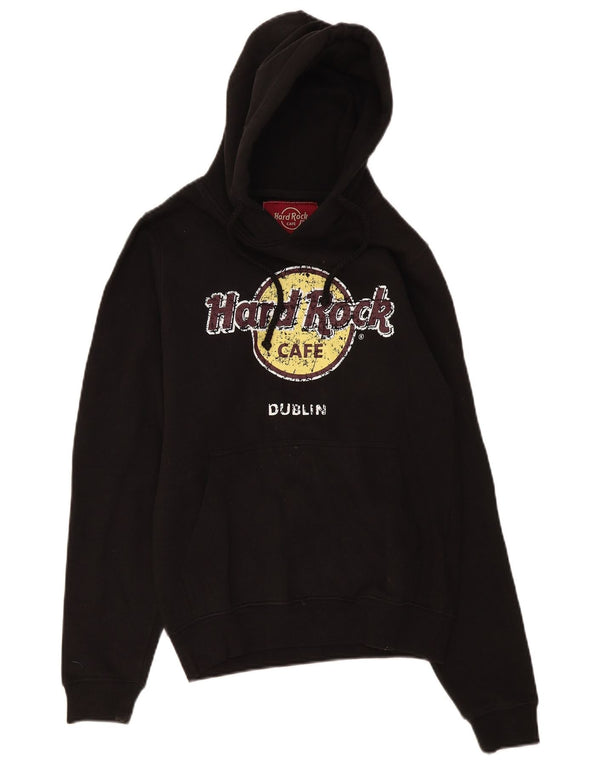 Hard Rock Cafe Mens Dublin Graphic Hoodie Jumper Small Black Cotton