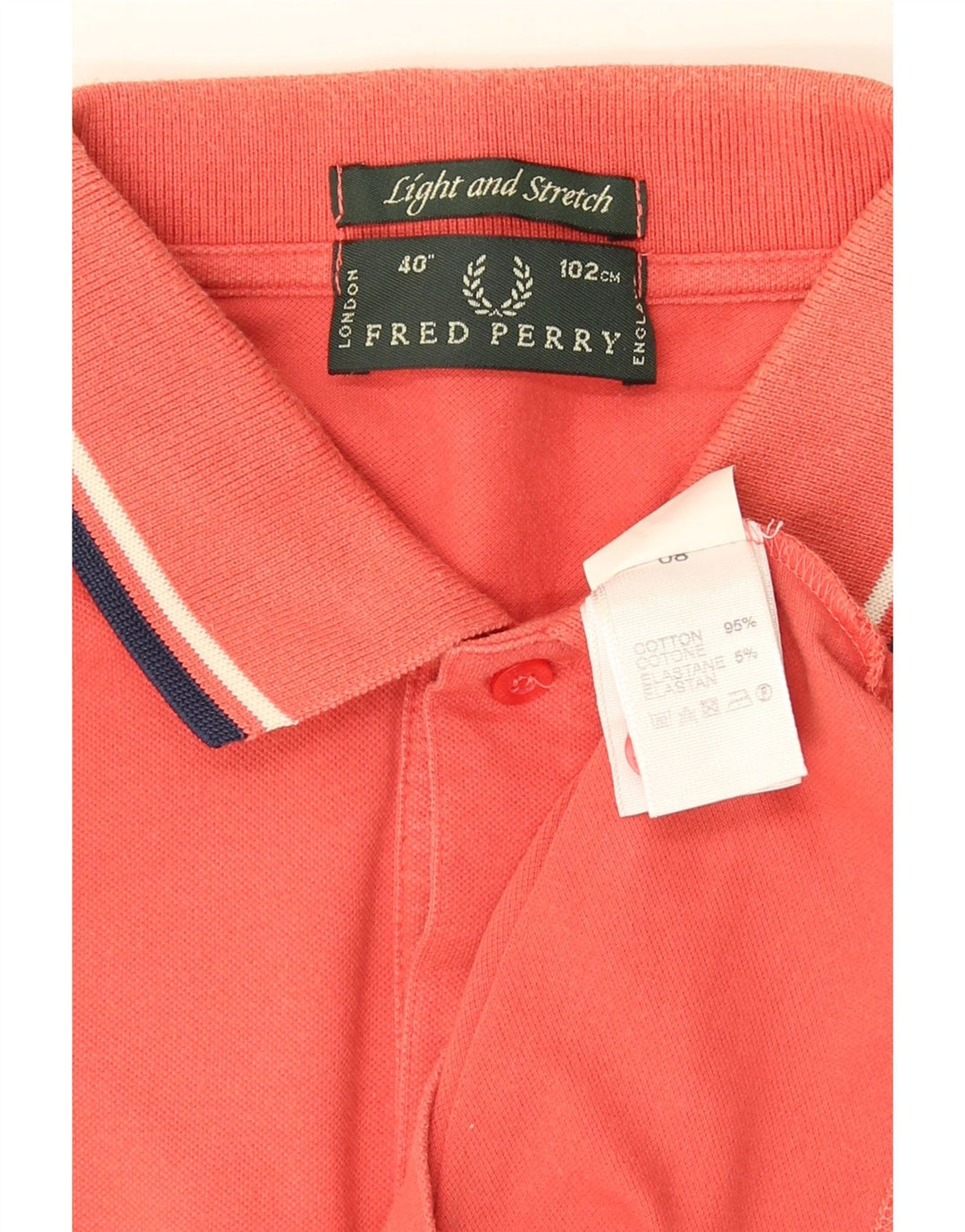 Fred Perry Mens Polo Shirt Medium Pink Cotton