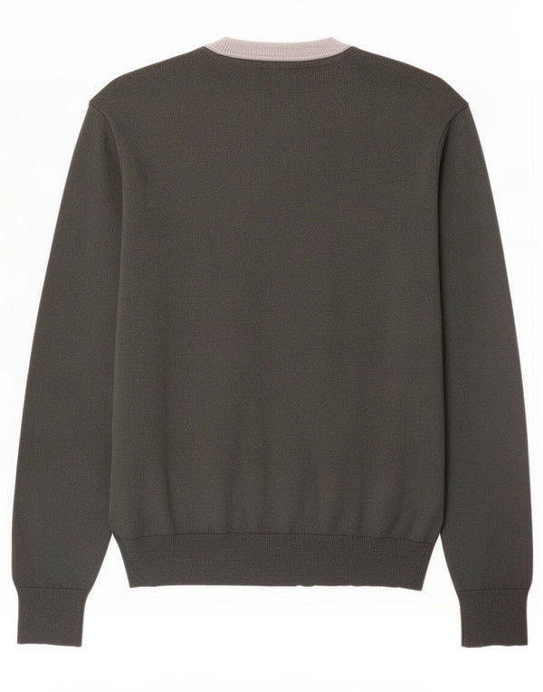 Timberland Mens Crew Neck Jumper Sweater Medium Green Colourblock Cotton