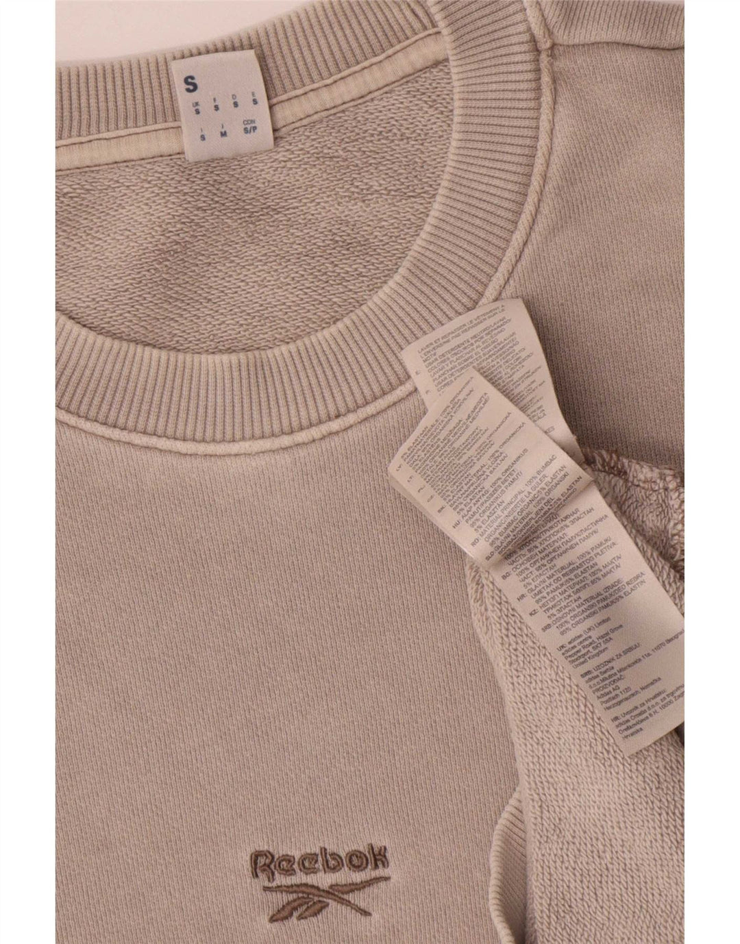 Reebok Herren-Sweatshirt mit lockerer Passform, Größe S, Grau, Baumwolle