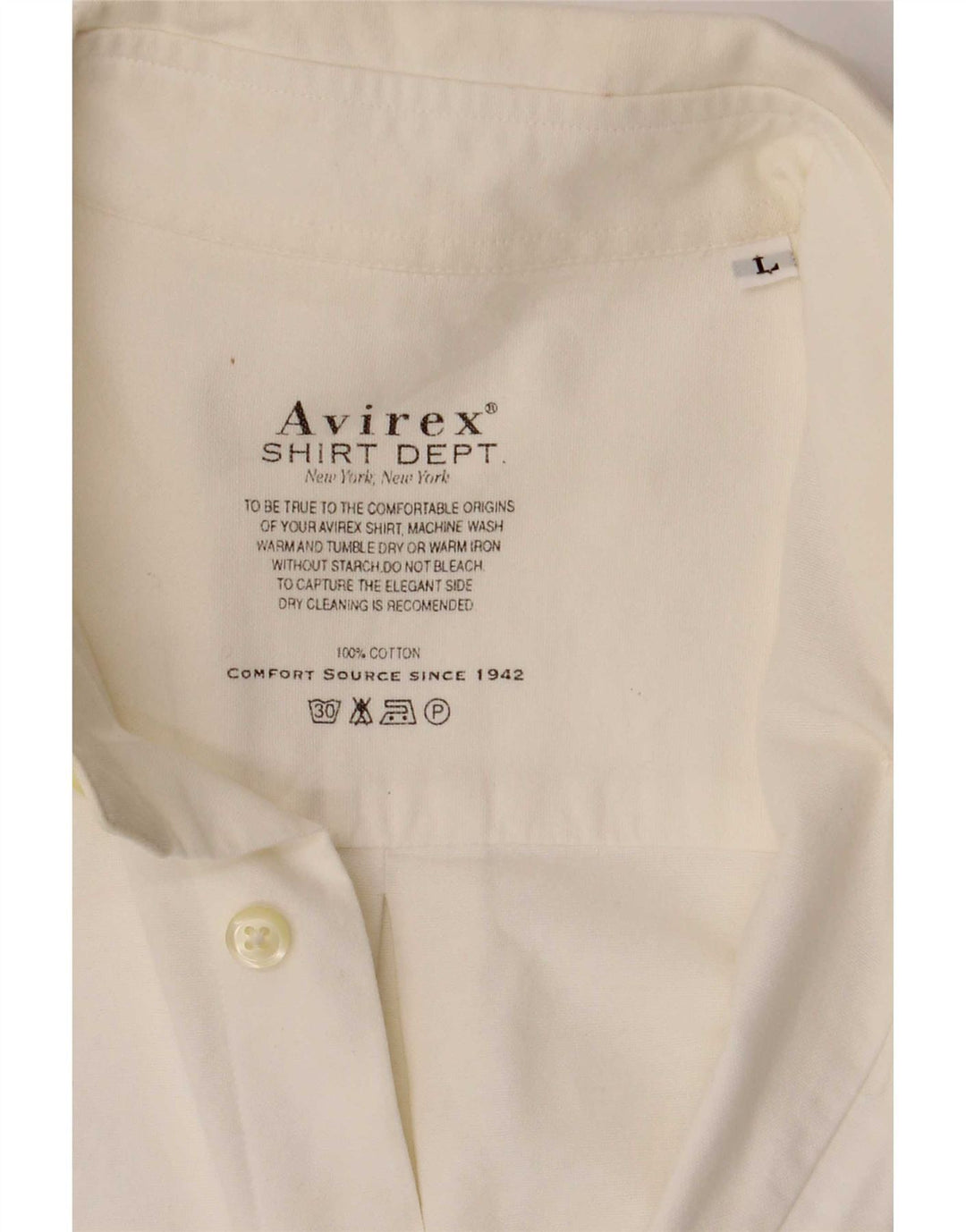 Avirex Mens Shirt Large White Cotton