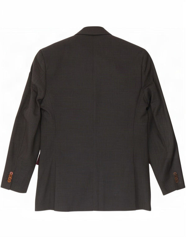 Hugo Boss Mens 2 Button Blazer Jacket EU 48 Medium Grey Virgin Wool
