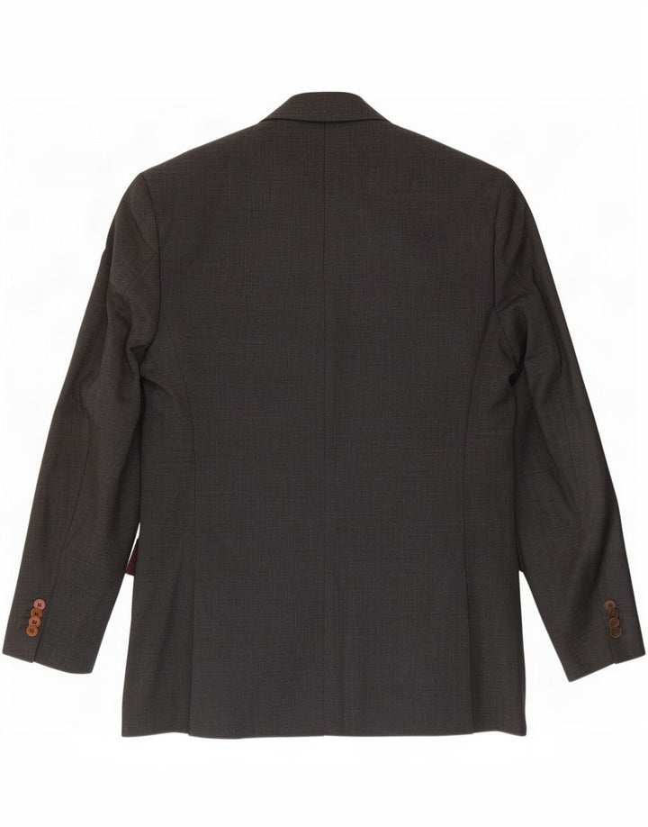 Hugo Boss Mens 2 Button Blazer Jacket EU 48 Medium Grey Virgin Wool
