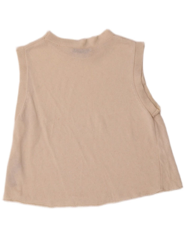 Zara Femme Débardeur UK 10 Petit Acrylique Beige