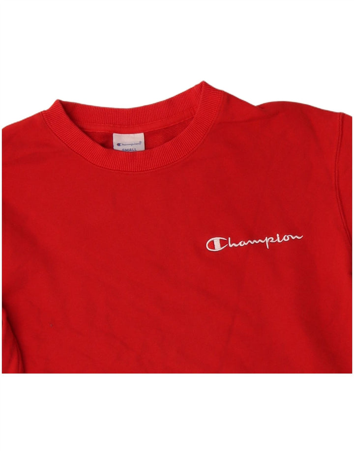 Champion Womens Sweatshirt Jumper UK 10 Small Red Cotton