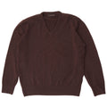 Maglione Zara da uomo con scollo a V XL in lana marrone
