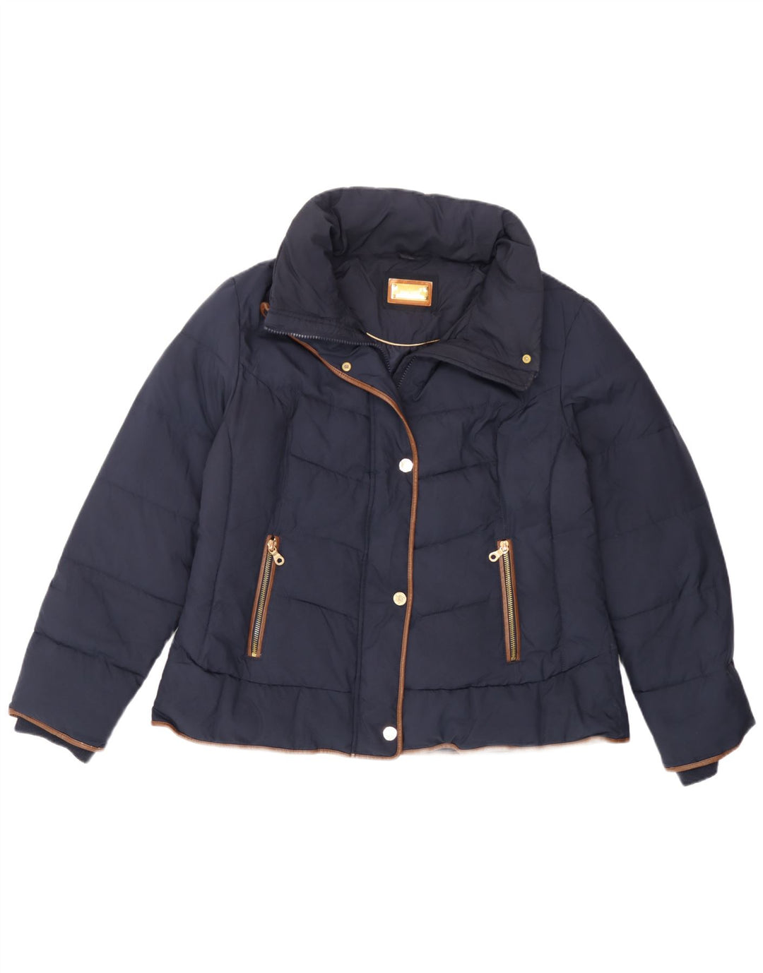 Marks & Spencer Womens Padded Jacket UK 16 Large Navy Blue Polyester