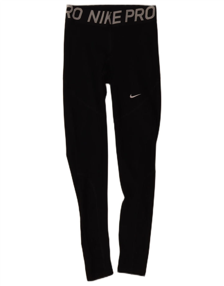 Nike Womens Dri Fit Graphic Leggings UK 8 Small Black