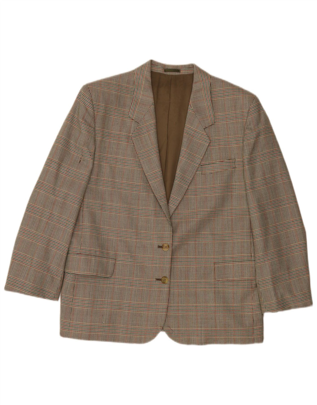 Giacca blazer da donna a 2 bottoni Burberrys UK 14 grande lana pied de poule verde