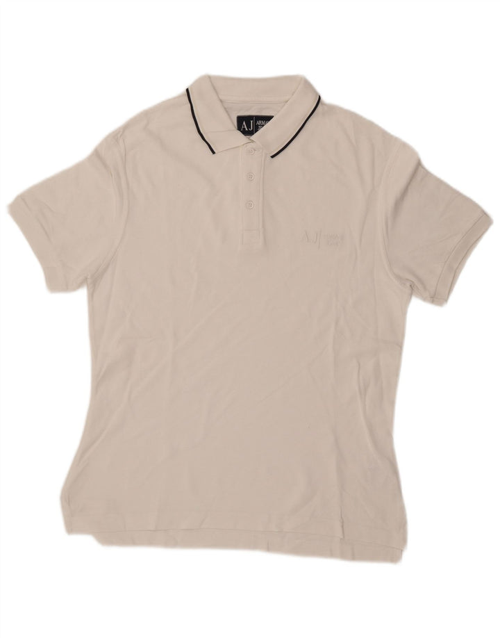 ARMANI JEANS Poloshirt til mænd Medium hvid bomuld