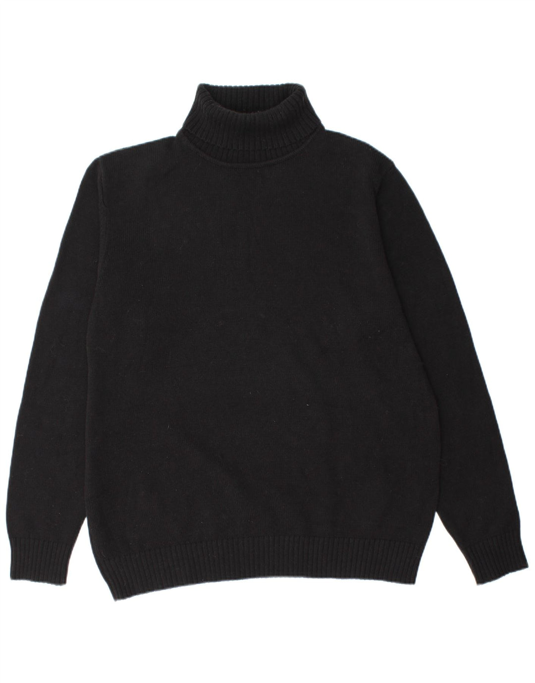 Jack & Jones Mens Roll Neck Jumper Sweater XL Black Cotton