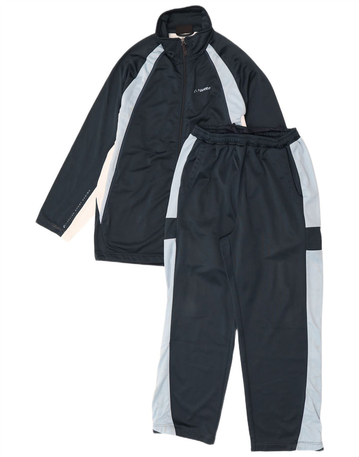 Tuta intera da uomo Lotto Large in poliestere color block blu navy