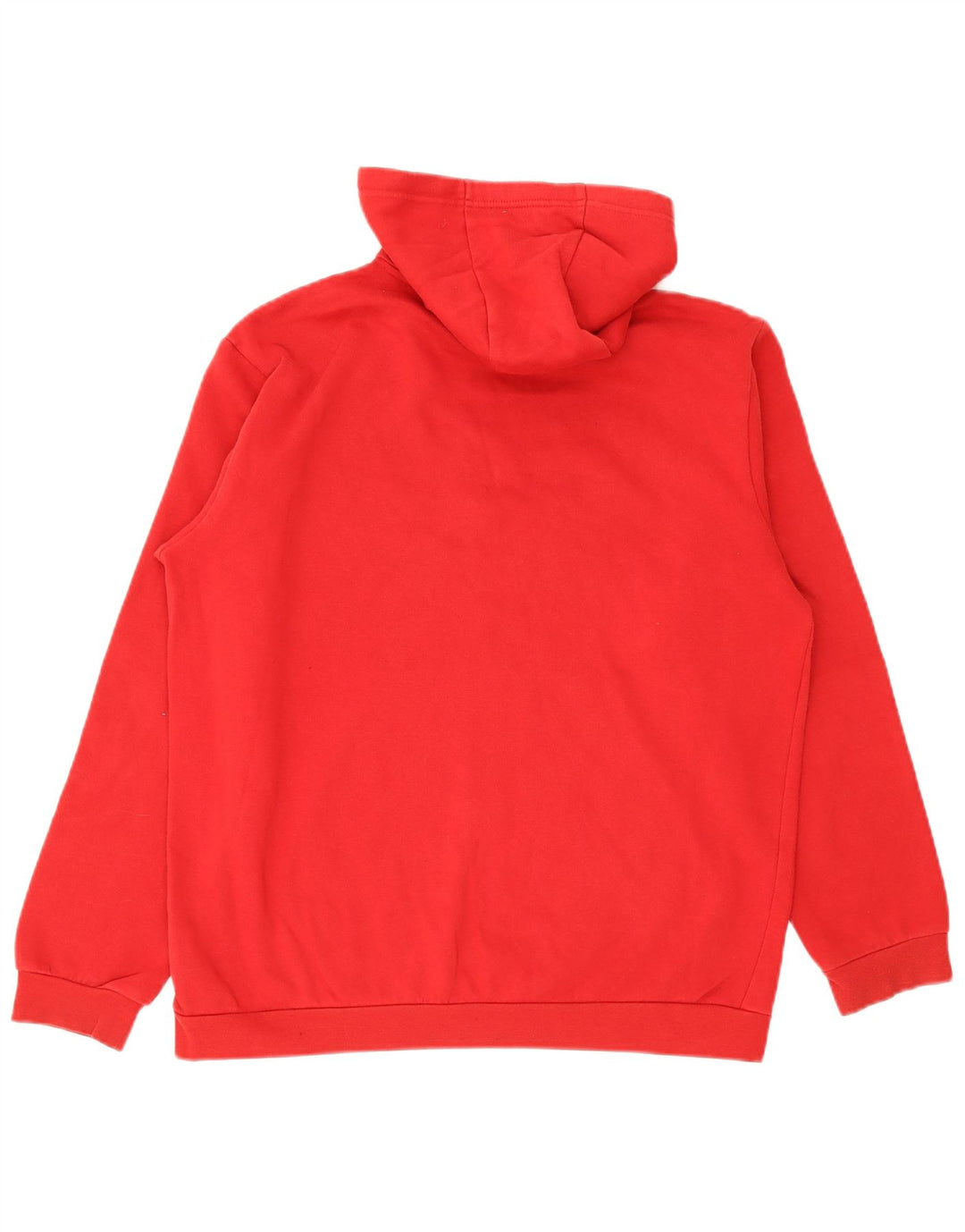 Adidas Mens Hoodie Jumper Large Red Cotton