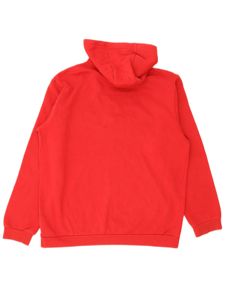 Adidas Mens Hoodie Jumper Large Red Cotton