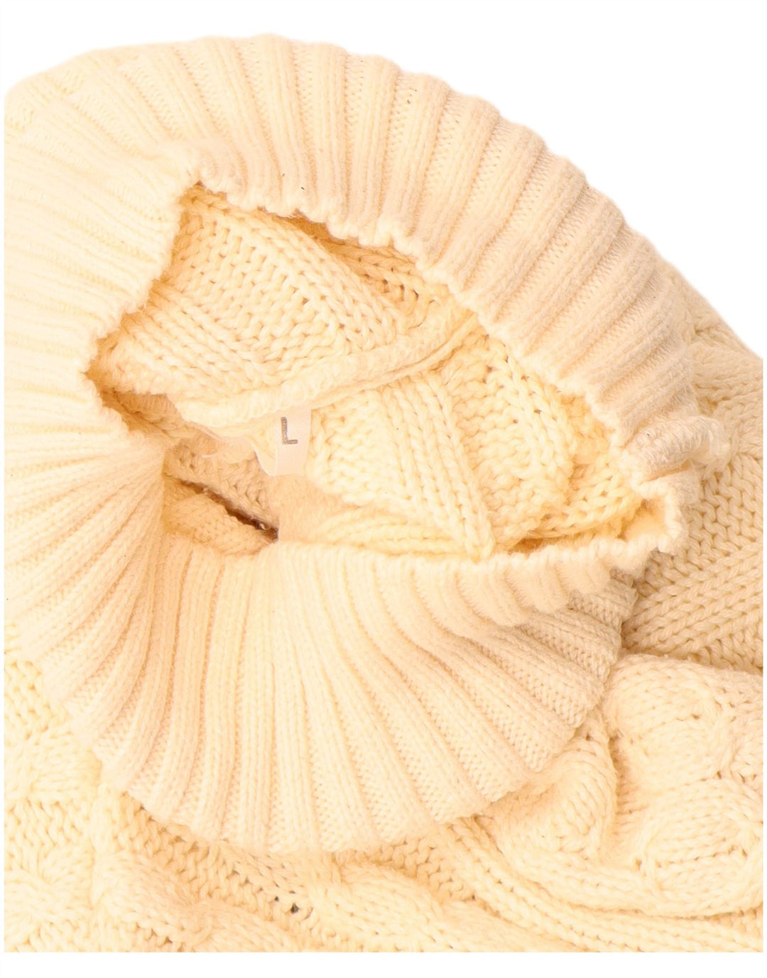 Vintage Mens Roll Neck Jumper Sweater Large Beige
