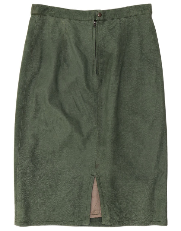 Pierre Cardin Falda de cuero para mujer IT 44 Mediana W26 Verde Floral