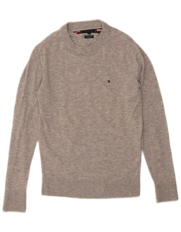Tommy Hilfiger Mens Crew Neck Jumper Sweater Small Grey