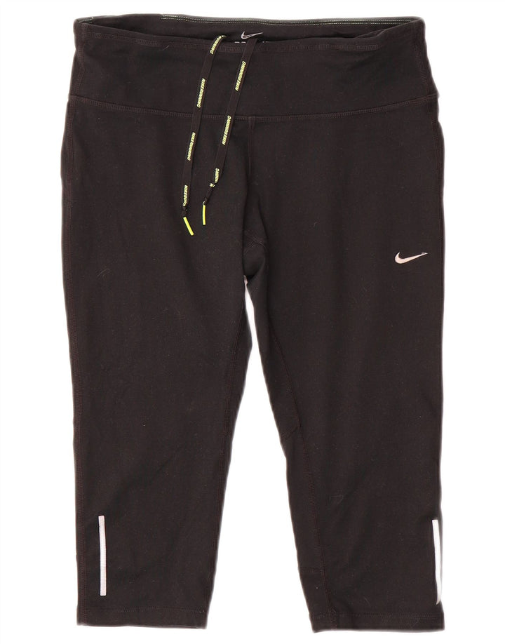 Nike Dame Dri Fit Capri Leggings UK 14 Medium Sort