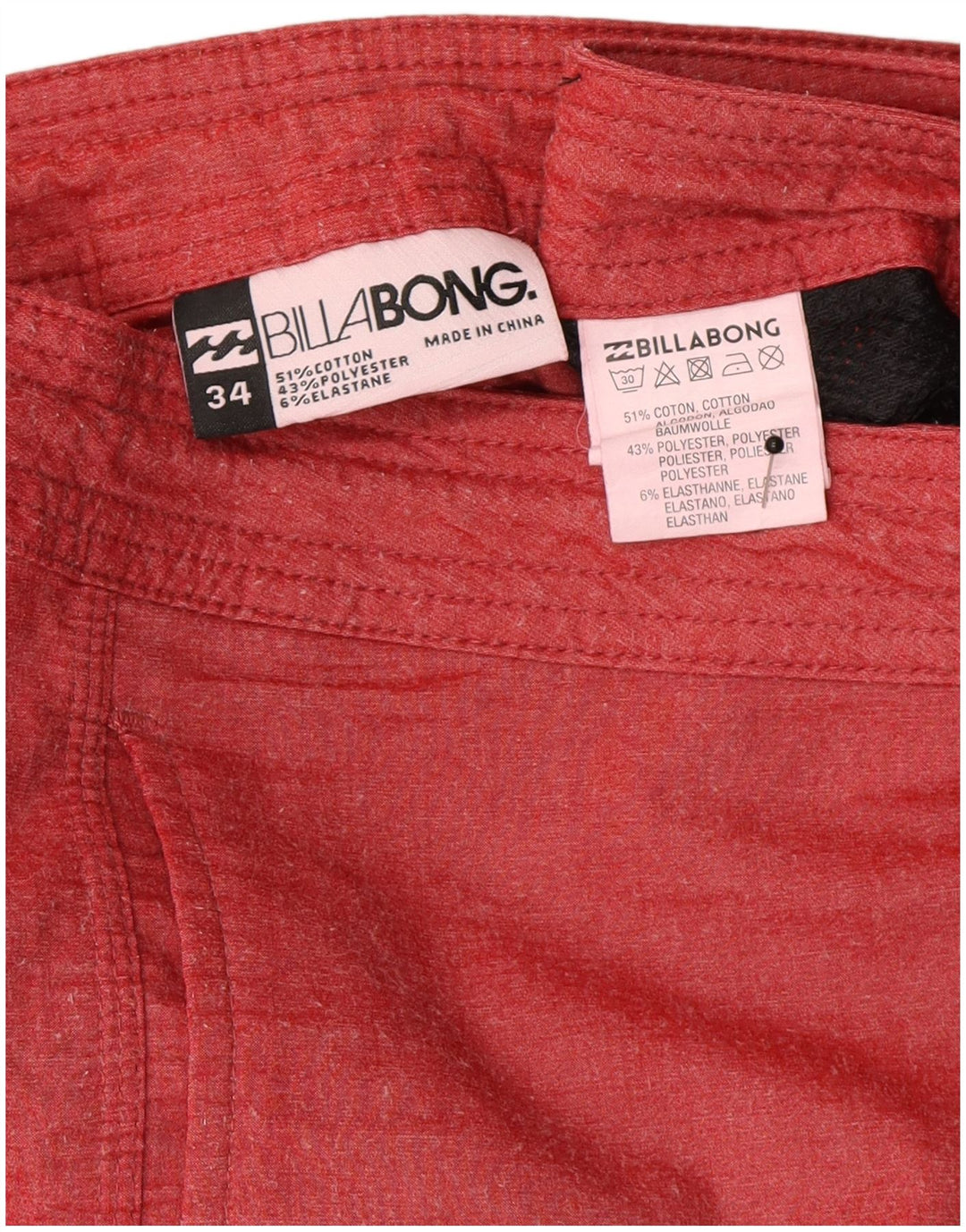 Billabong Mens Swimming Shorts Large Red Flecked Cotton