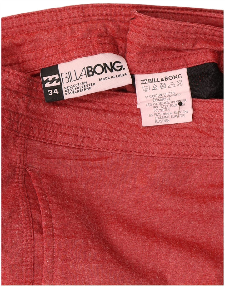 Billabong Mens Swimming Shorts Large Red Flecked Cotton