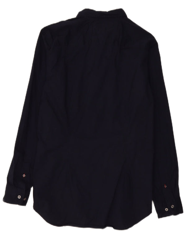 Tommy Hilfiger Mens Slim Fit Shirt Large Navy Blue Cotton