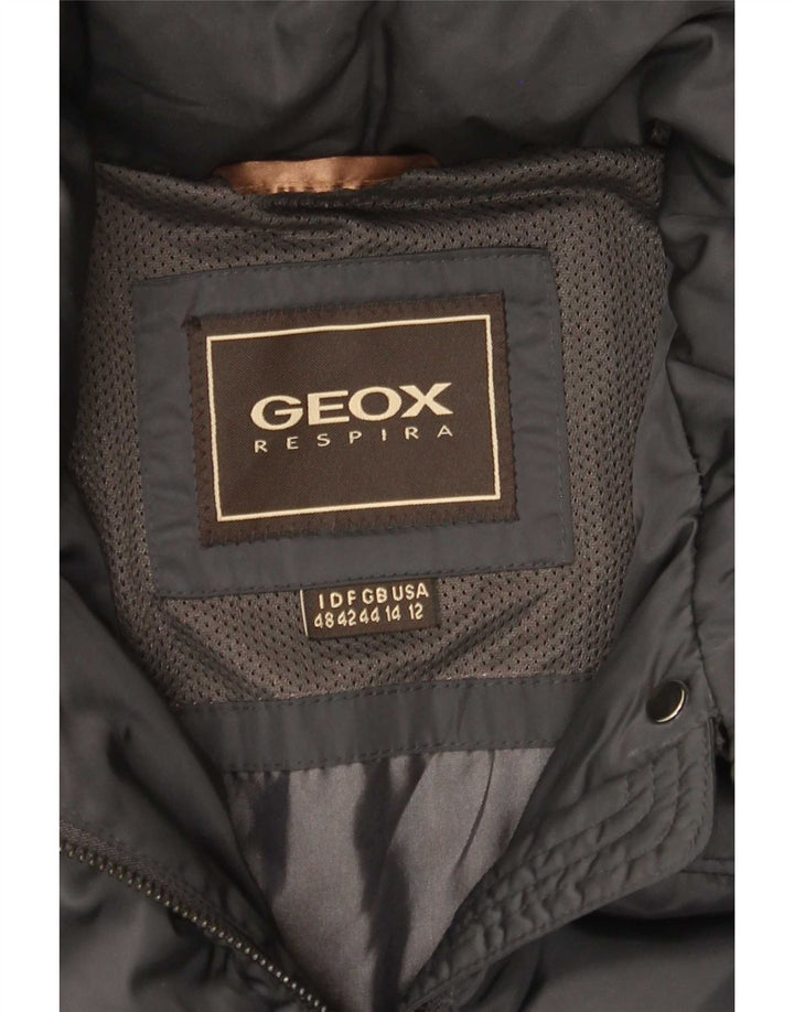 Geox Womens Respira Hooded Padded Jacket UK 14 Large Grey