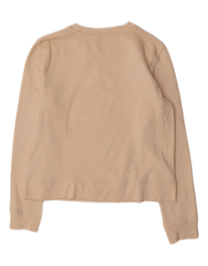 Zara Womens Graphic Sweatshirt Jumper UK 14 Medium Off White Cotton