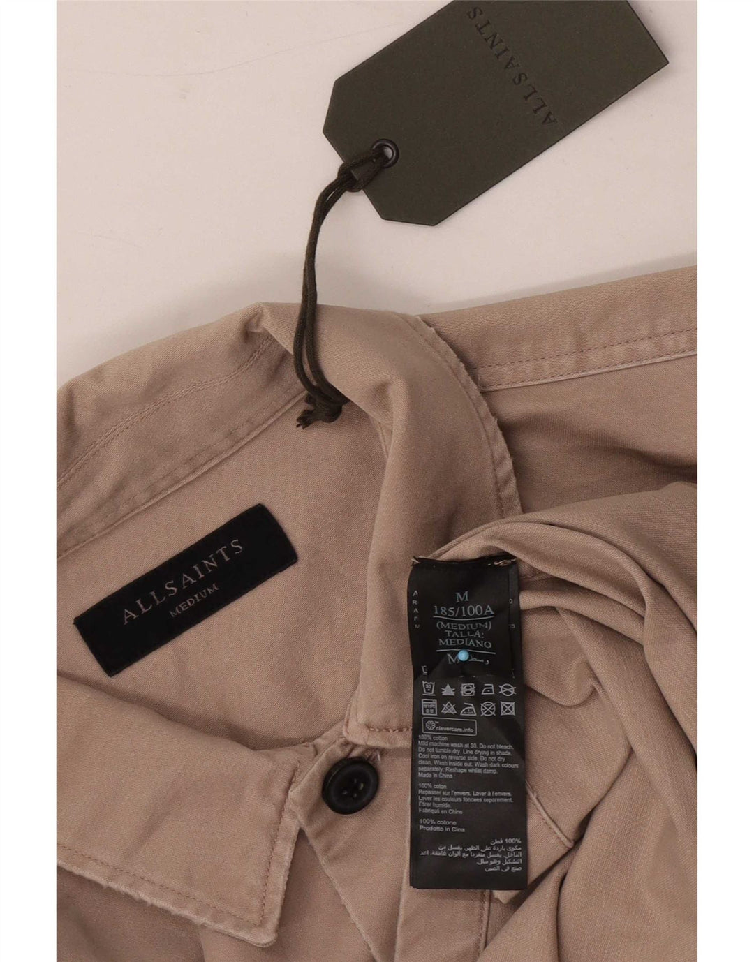 All Saints Herreskjorte Medium Beige Bomuld