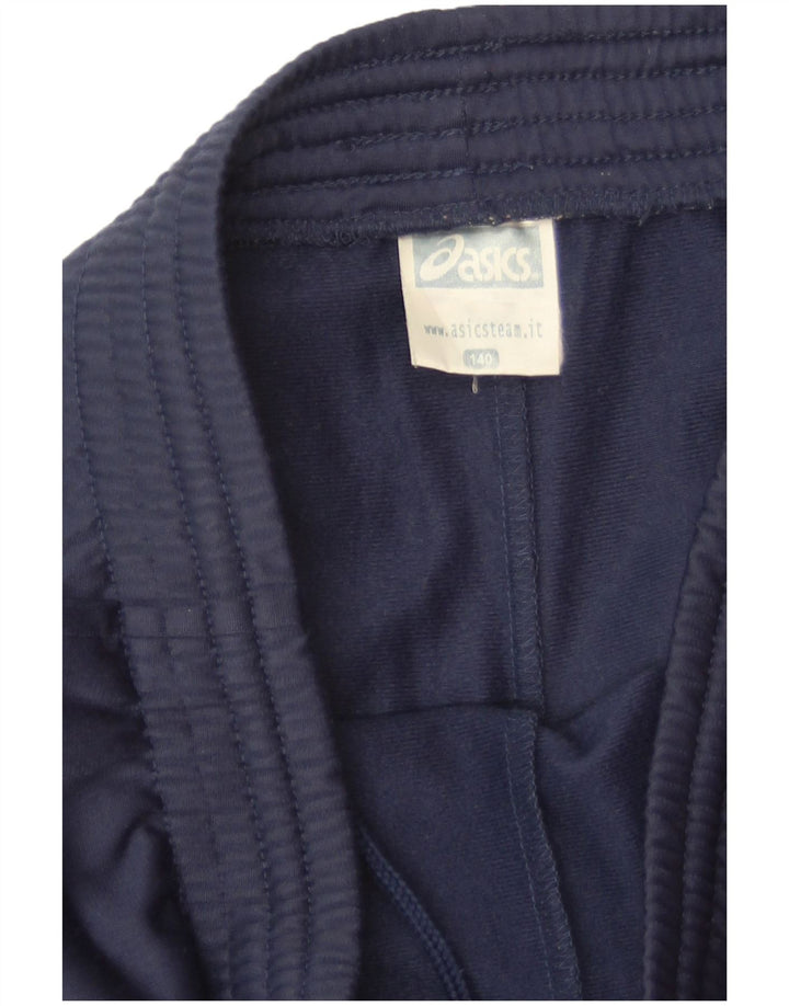 Pantaloni della tuta da bambino Asics 9-10 anni in poliestere blu navy