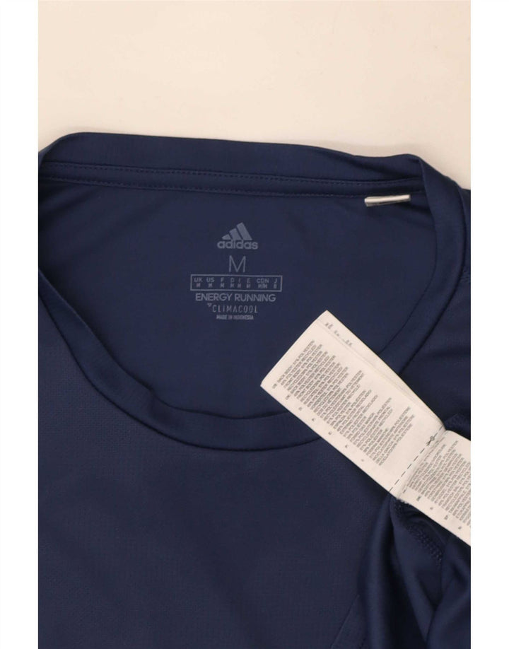 Adidas Mens Climacool T-Shirt Top Medium Navy Blue Camouflage Polyester
