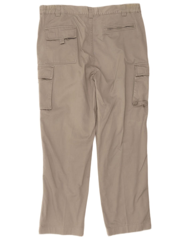 Vintage Womens Straight Cargo Trousers IT 52 XL W40 L28 Grey Cotton