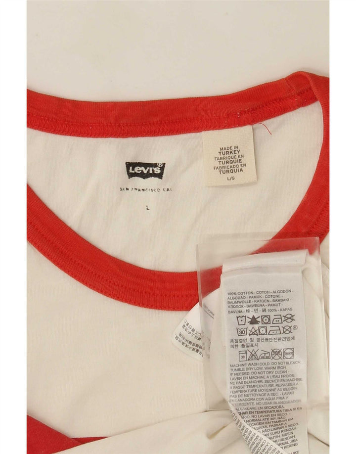 Levi's T-Shirt Graphique Homme Blanc Large Coton