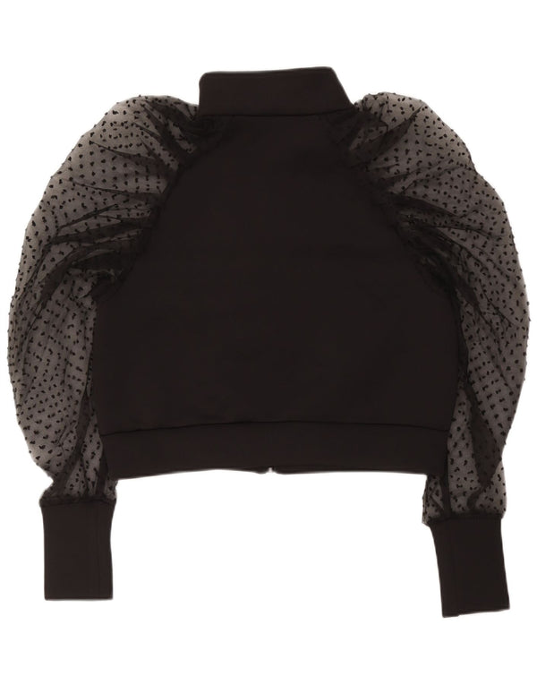 Zara Womens Crop Cardigan Top UK 10 Small Black Polyester