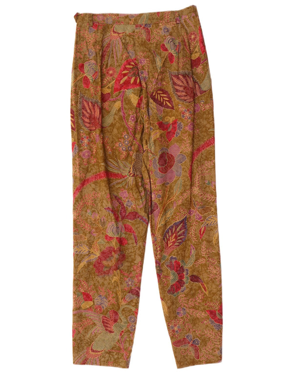 Blues Club Damen Tapered Casual Hose UK 12 Medium W26 L27 Beige Floral