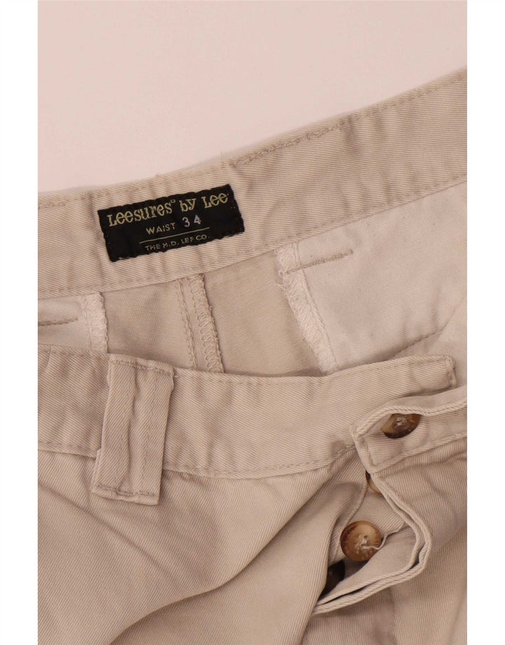 Lee Mens Straight Cargo Trousers W34 L32 Beige Cotton