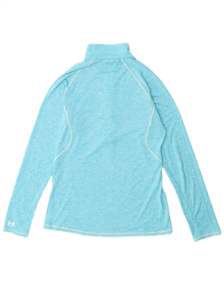 UNDER ARMOUR Dame Heat Gear Pullover Træningsdragt Top UK 12 Medium Blue