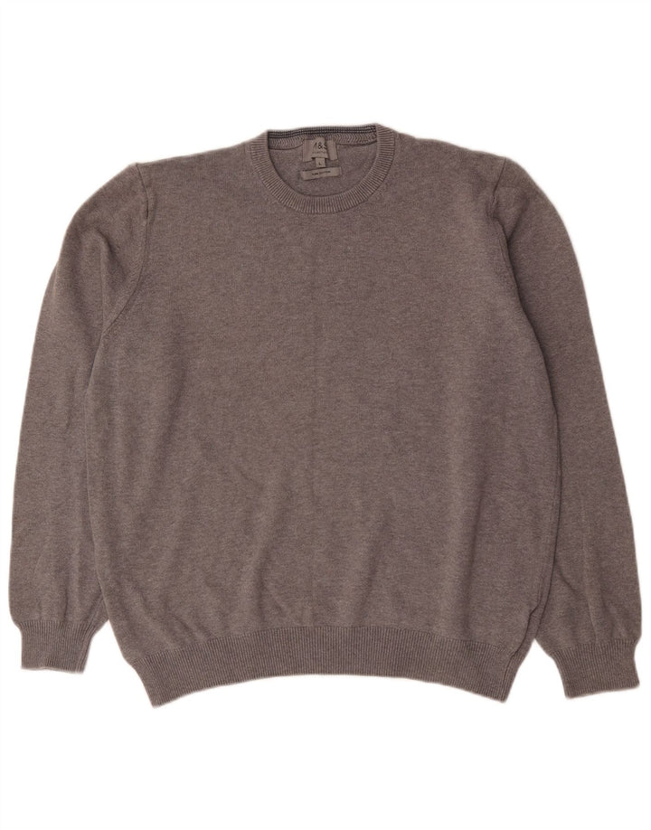 Marks & Spencer Mens Crew Neck Jumper Sweater Large Grey Cotton