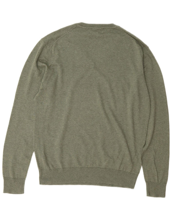 Zara Herren-Pullover mit V-Ausschnitt, Größe L, Grün
