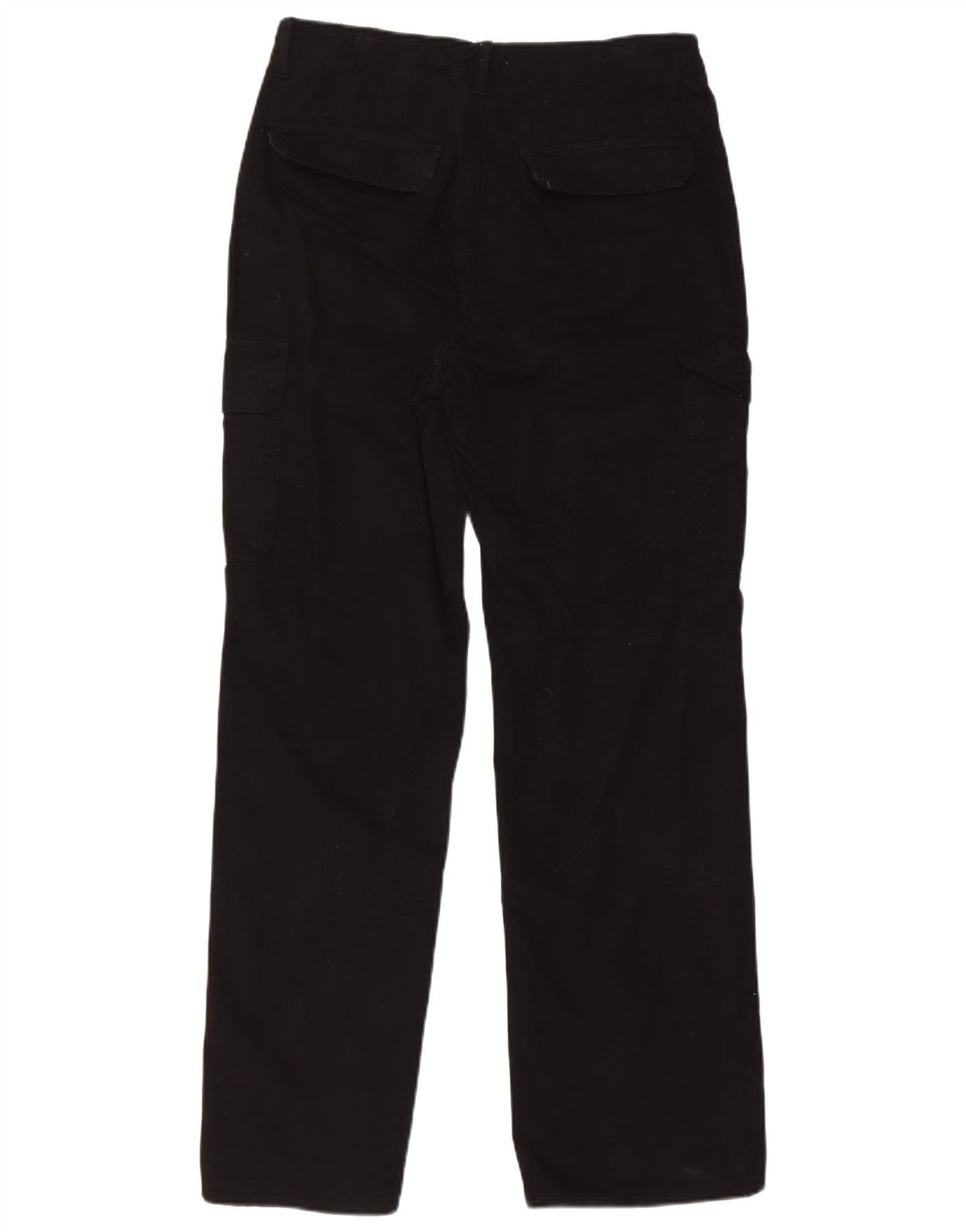 Zara Womens Straight Cargo Trousers EU 40 Medium W30 L33 Black Cotton