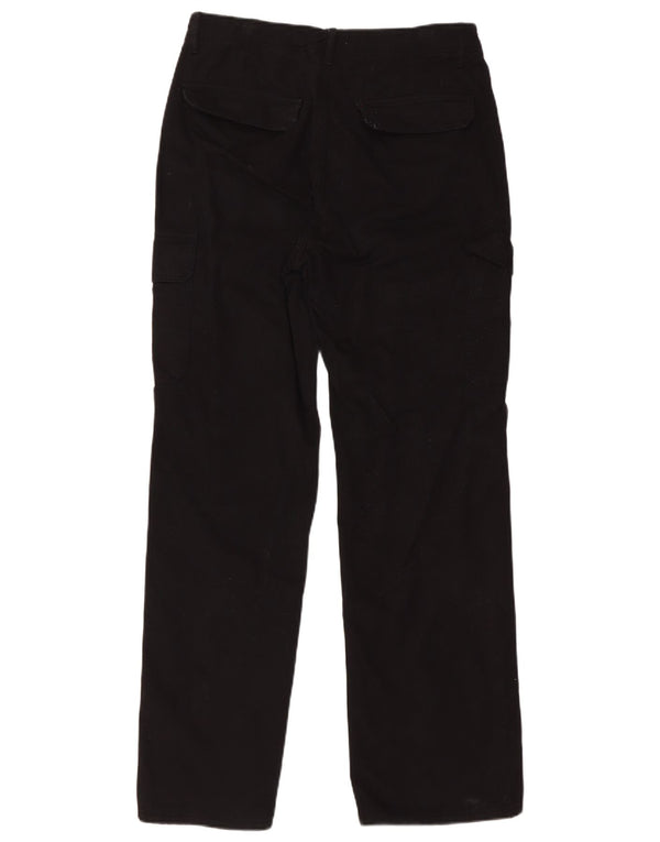 Zara Womens Straight Cargo Trousers EU 40 Medium W30 L33 Black Cotton