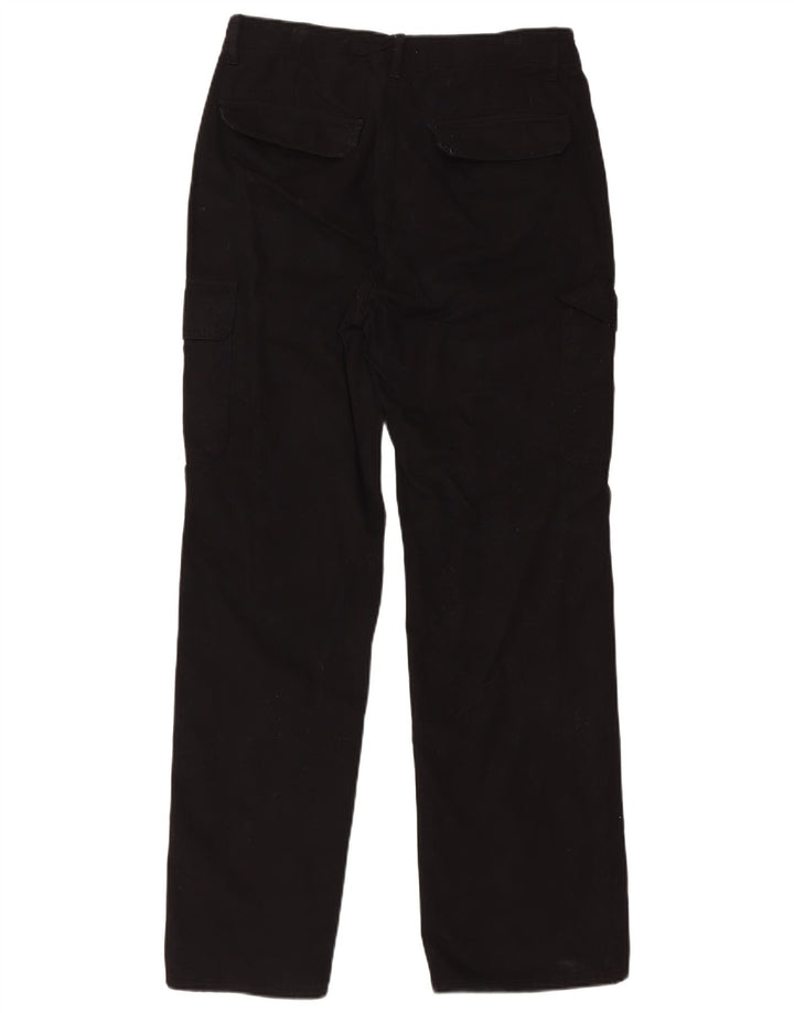 Zara Womens Straight Cargo Trousers EU 40 Medium W30 L33 Black Cotton