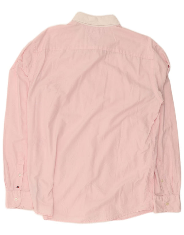 Tommy Hilfiger Camicia da uomo vintage fit grande cotone gessato rosa