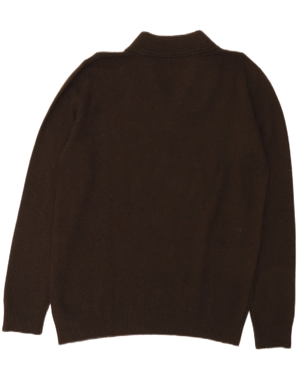 Sisley Womens V-Neck Jumper Sweater UK 14 Large Brown
