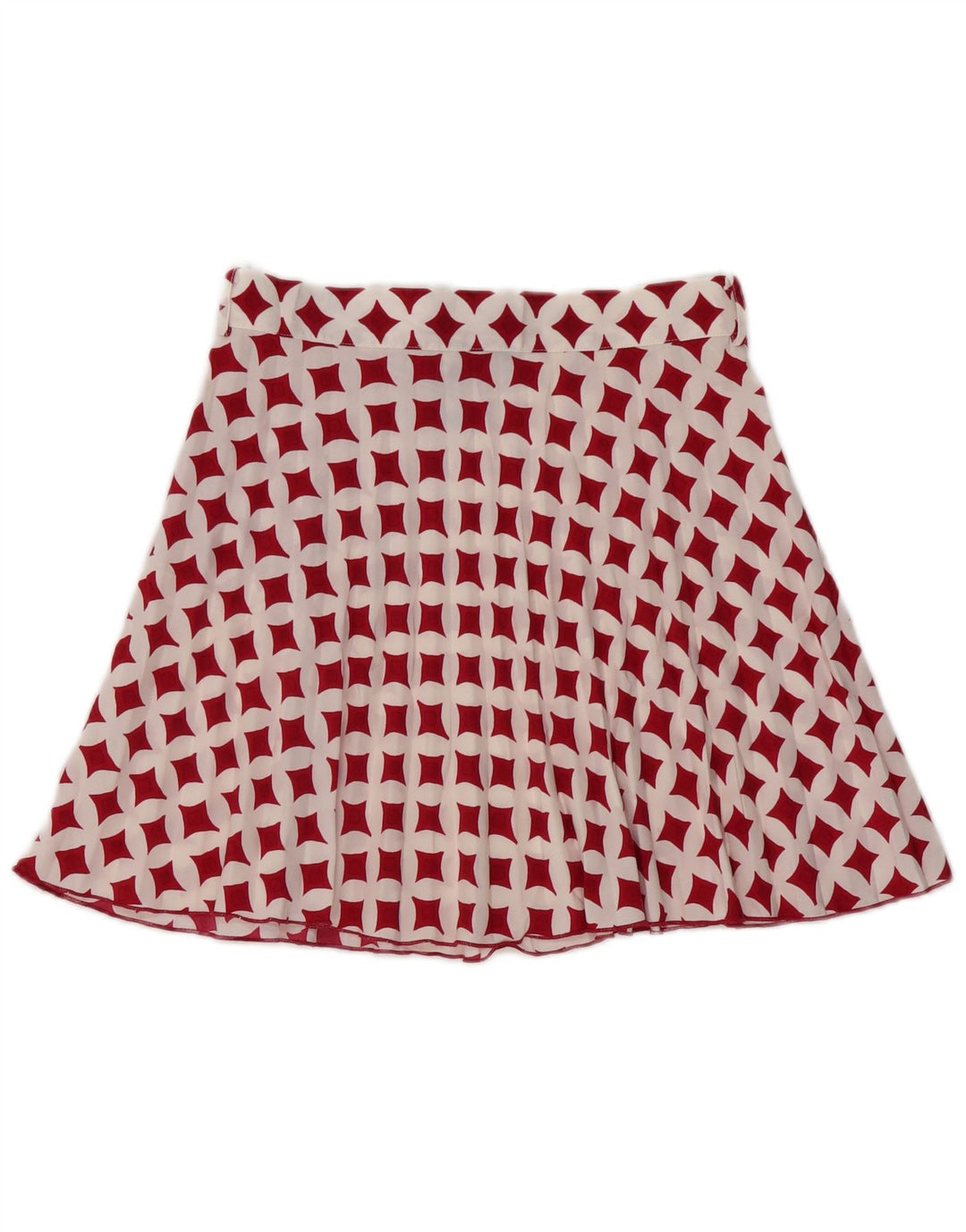 Zara Dame Mini-nederdel Medium W28 Hvid Geometrisk