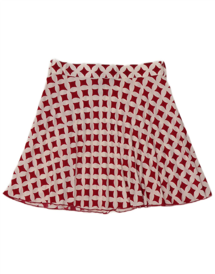 Zara Dame Mini-nederdel Medium W28 Hvid Geometrisk