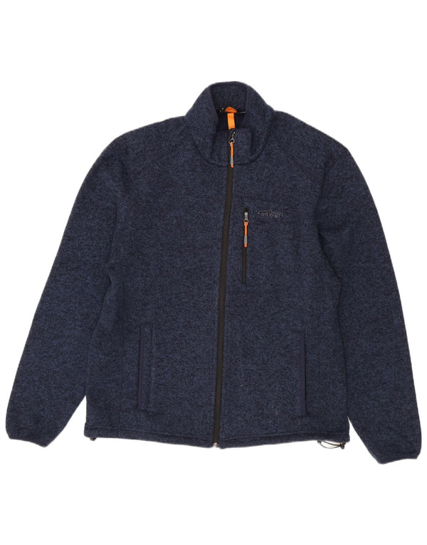 Orvis Mens Tracksuit Top Jacket Medium Navy Blue Flecked Polyester