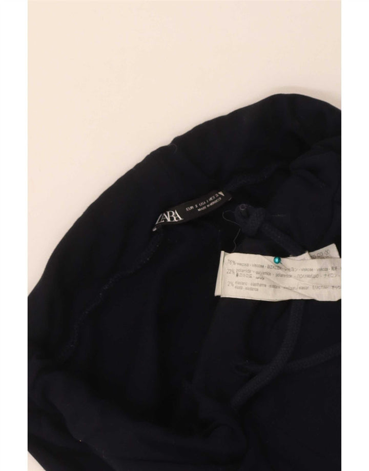 Zara Womens Tracksuit Trousers UK 8 Small Navy Blue Viscose